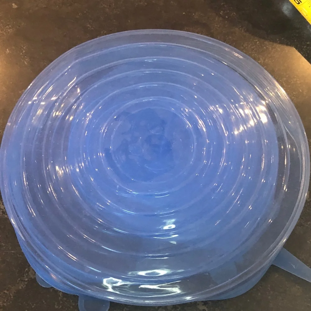 Set of 7 Flexible Silicone Stretch Lids - Blue Nesting Set